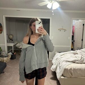 Free People Gray Oversized Long Sleeve Hoodie